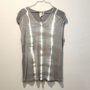 XCVI Womans top Gray Tie Dye Cap Sleeve Top Sz Medium
